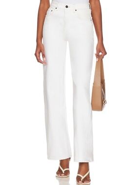 GRLFRND High-Rise White Wide Leg Jeans